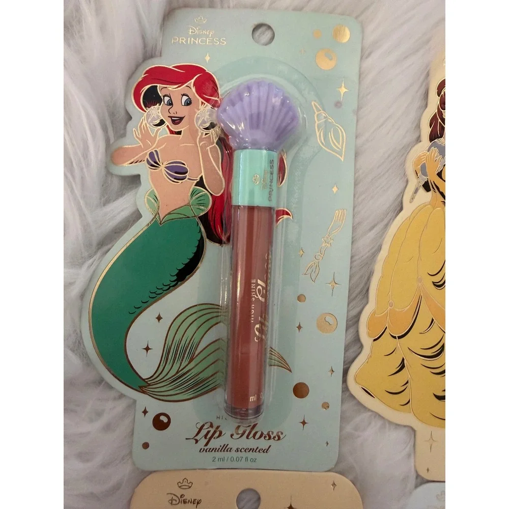 Disney Princess High Shine Lip Gloss Set Ariel Belle Jasmine Cinderella 6 Pack